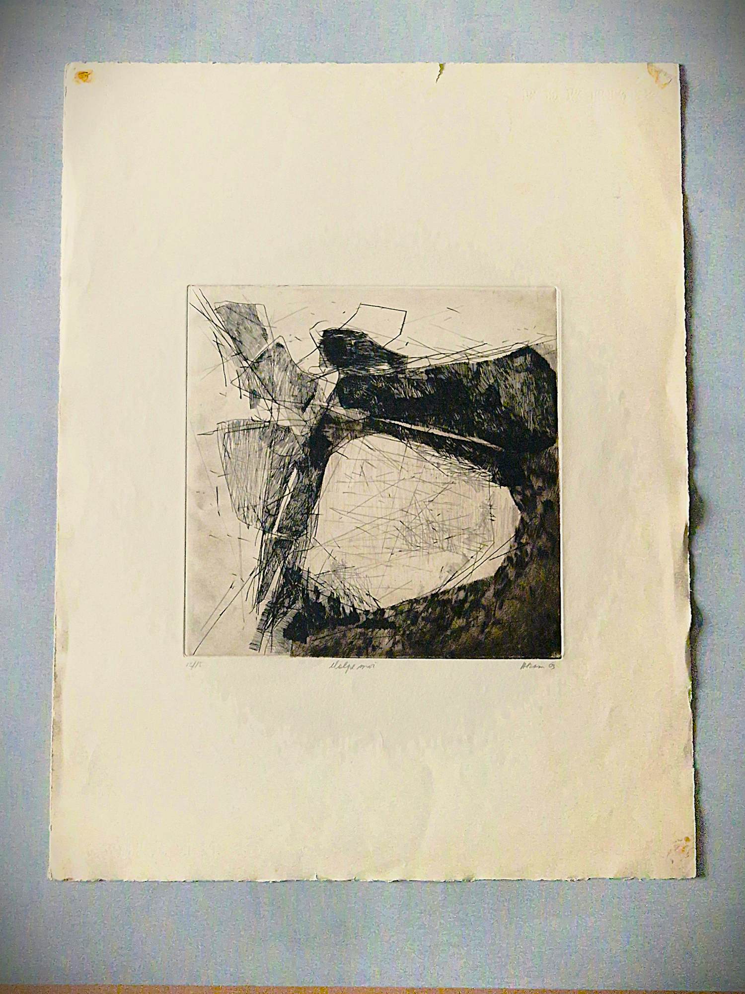 Ronald Abram - Joods Amsterdams kunstenaar - Abstracte Ets - 1963 - gesigneerd - kleine oplage vendu pour 38€ !