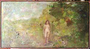 Theo van der Steen - Naakt in landschap (Eva). verkocht voor € 40!