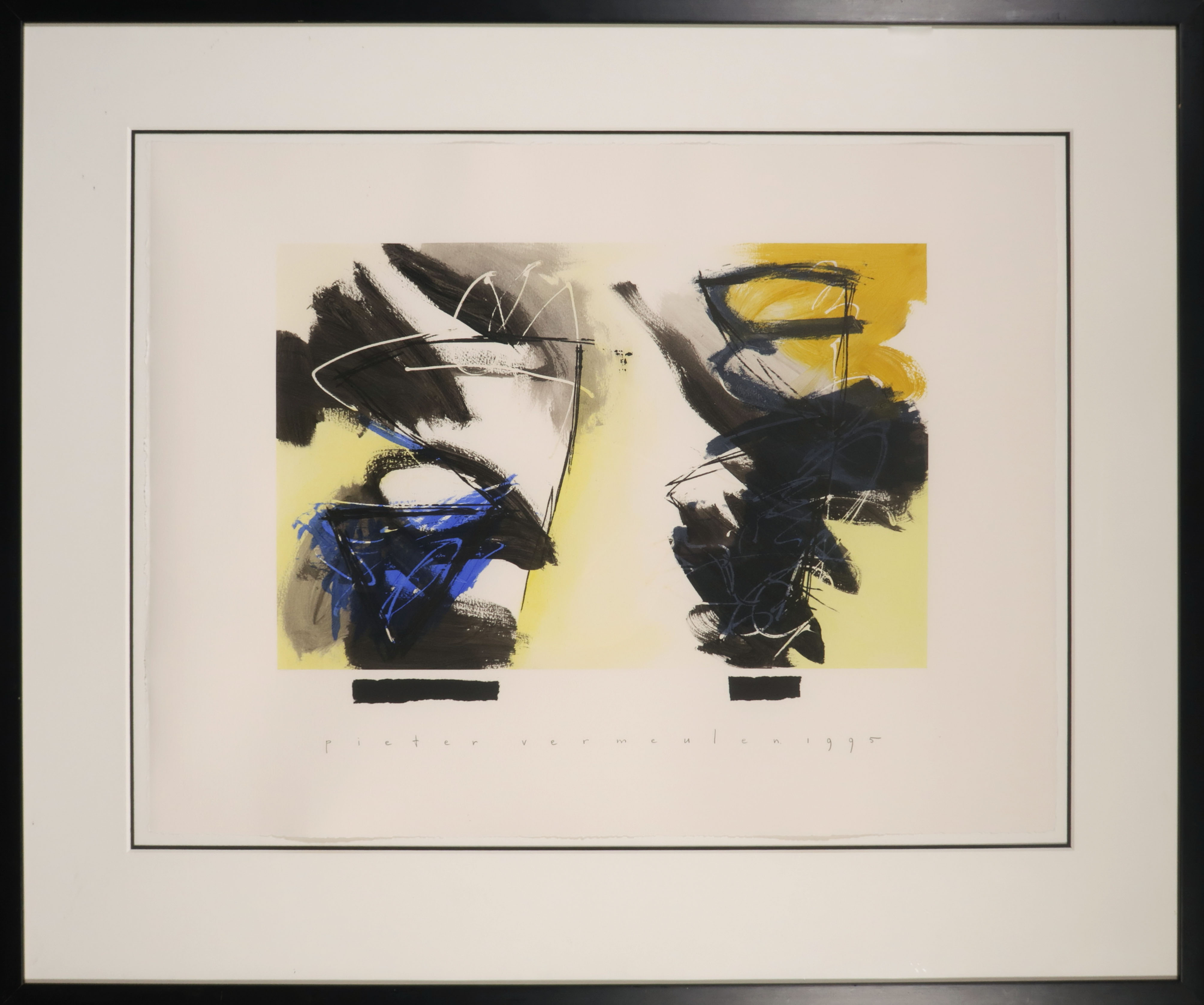 Pieter Vermeulen - Gemengde techniek op papier, Zonder titel - Ingelijst kopen? Bied vanaf 1!