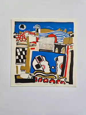 Rein Dool - Kleurrijke expressionistische zeefdruk - potloodgesigneerd - losbladig verkauft für € 84!