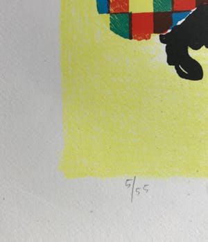 Henk Huig - Fraaie zeefdruk uit 1968 - Gesigneerd - Zonder lijst - 5/55 kopen? Bied vanaf 25!