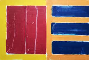 Adine Engelman - Abstracte compositie, monotype verkocht voor € 75!