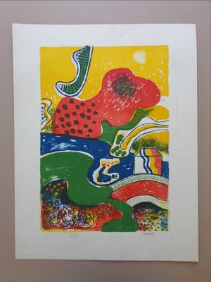 Jan Cobbaert - COBRA-FIGURATIE / KLEURLITHO / 70x54cm / SIG kopen? Bied vanaf 1!