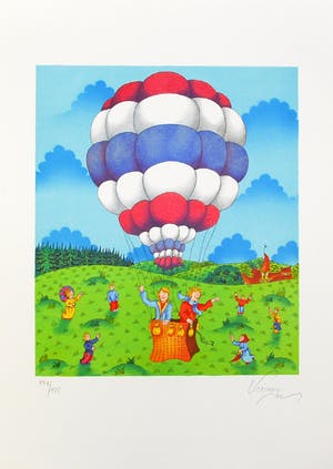 Bernard Vercruyce - Kleurenzeefdruk LE BALLON Handgesign. kopen? Bied vanaf 45!