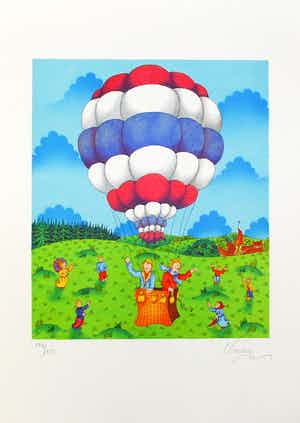 Bernard Vercruyce - Kleurenzeefdruk LE BALLON Handgesign. verkocht voor € 45!