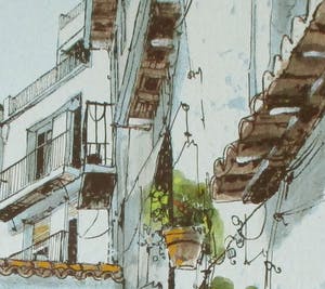 Bernard Dufour - Mediterraan doorkijkje kopen? Bied vanaf 25!