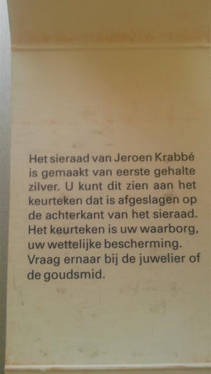 Jeroen Krabbe - Zilveren broche/hanger kopen? Bied vanaf 49!