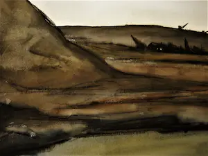 Jelle Hoogstra - Grote verstilde Gouache "aanleg Europoort Rotterdam 1963" gesigneerd kopen? Bied vanaf 1!