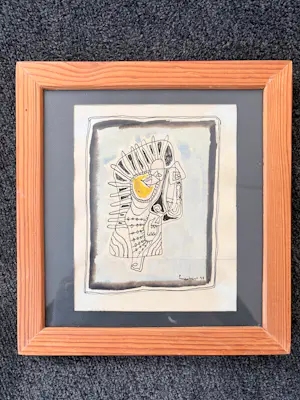 Lucebert - Portrait. Rare early original COBRA work, 1948 kopen? Bied vanaf 1250!