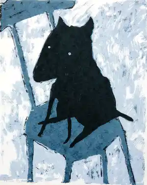 Peter Bastiaanssen - Hondje op stoel II z/w verkocht voor € 45!