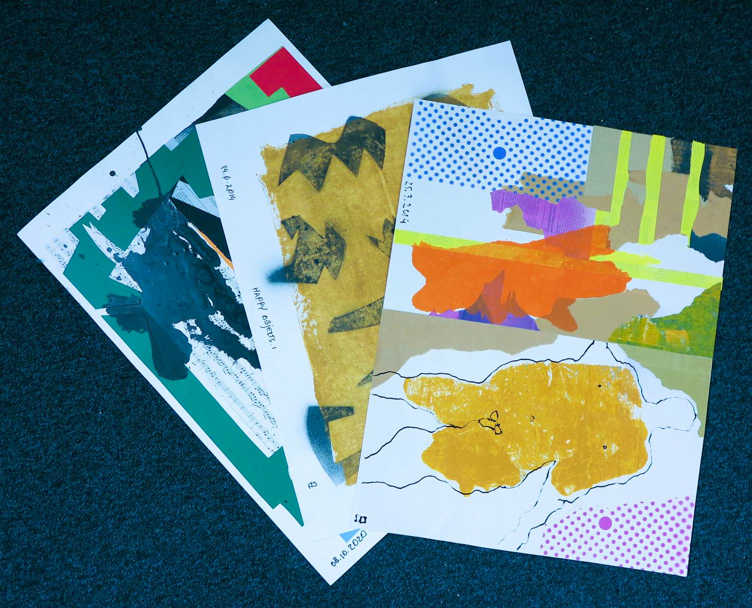 AcheterPhilip Vencken - Collage op papier, Lot van drie werken? Enchérissez de 50!