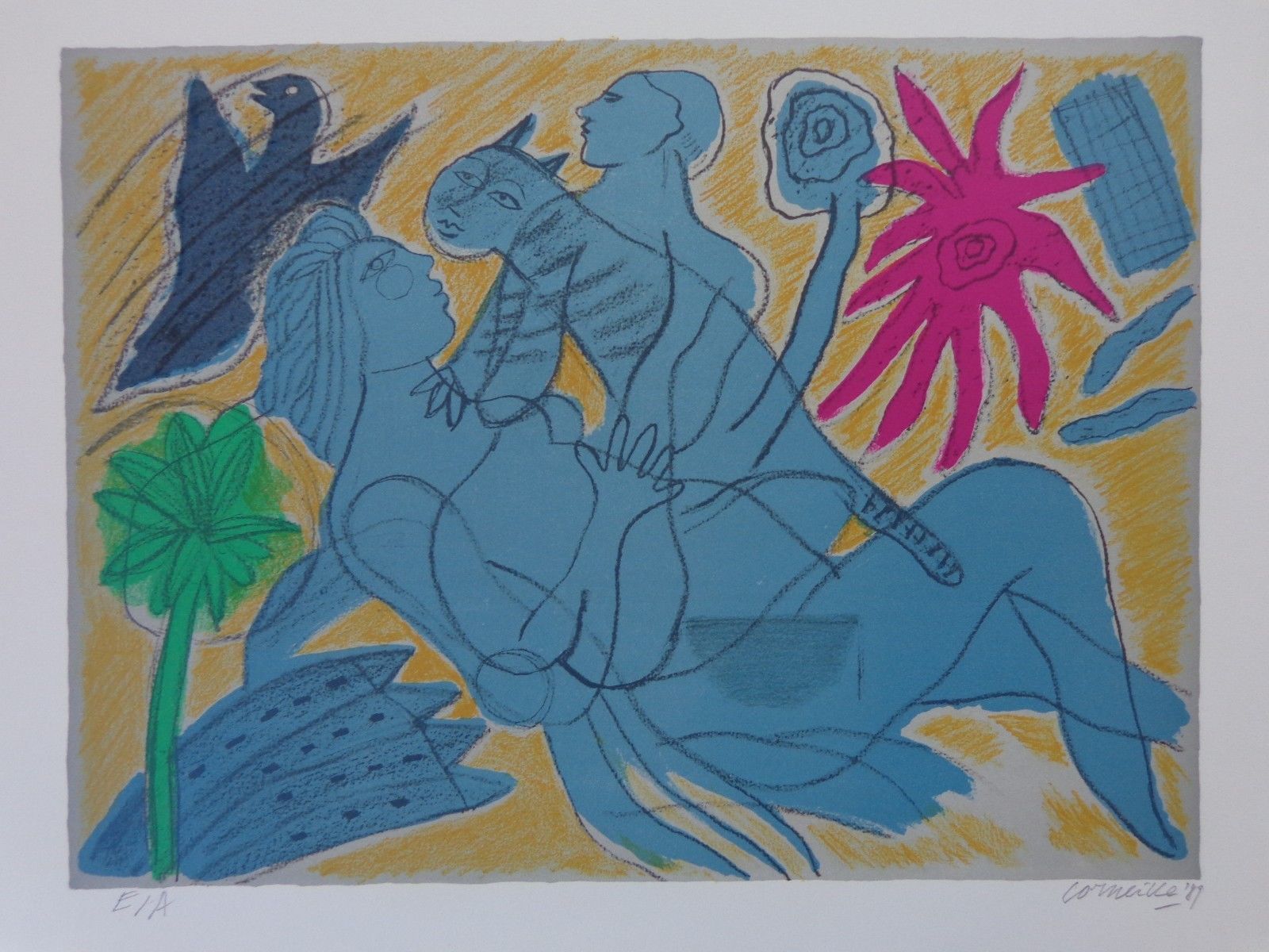 Corneille - NAAKT KOPPEL / KLEURZEEFDRUK / 53x73cm / SIG / 1989 kopen? Bied vanaf 120!