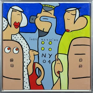 Jacob Herskind - Acryl op doek, N.Y. 04 - Ingelijst kopen? Bied vanaf 1!
