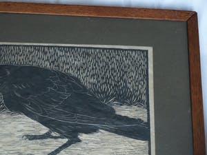 Jan Mankes - Ingelijste houtsnede , ‘Schreeuwende kraai’ – handgesigneerd - 1918 kopen? Bied vanaf 1!