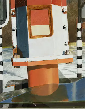 Pieter- Dirk Muylwijk - Acrylschilderij - slagboom - 1984 gesigneerd kopen? Bied vanaf 1!