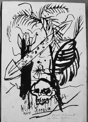 Jan de Beus - Inktekening "French Polynesia III kopen? Bied vanaf 40!