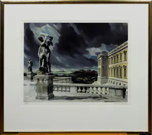 Carel Willink - Ingelijste zeefdruk: "Terras with Hercules" kopen? Bied vanaf 350!