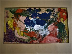 Han Faken - Prachtig surrealistisch Aquarel "vrouwen vangen mannetjesdier" gesigneerd. kopen? Bied vanaf 10!