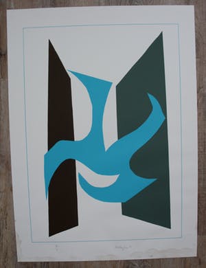 Richard Mortensen - Abstracte zeefdruk - 1981 kopen? Bied vanaf 75!