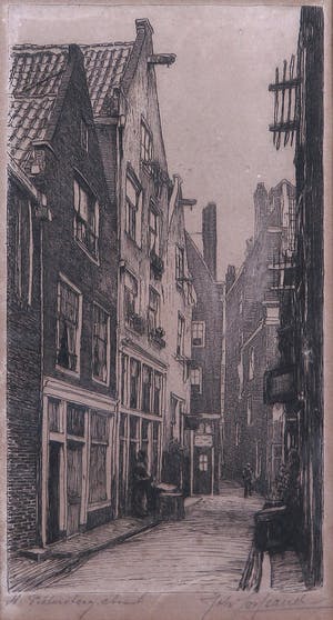 Niet of onleesbaar gesigneerd - Ets, "St. Pietersteeg Amsterdam" kopen? Bied vanaf 1!