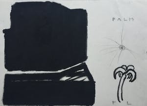 Reinier Lucassen - ‘Palm’ - 1986 - gemengde techniek op papier. kopen? Bied vanaf 50!