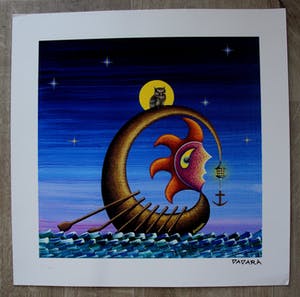 Dadara - Zeefdruk: Owl Boat kopen? Bied vanaf 125!