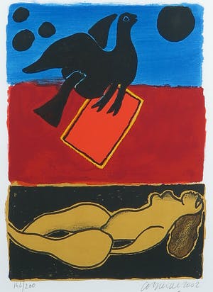 Corneille - Litho, l'ete des oiseaux - Ingelijst kopen? Bied vanaf 150!