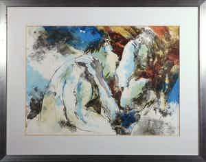 Hans Vanhorck - Litho, Embrace - Ingelijst verkocht voor € 70!