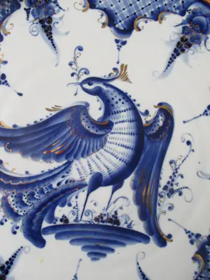 Niet of onleesbaar gesigneerd - Russische wandbord - Gzhel kopen? Bied vanaf 10!