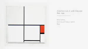 Piet Mondriaan - Composition C, with Gray and Red, emaille op metaal (unica) kopen? Bied vanaf 395!