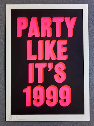Dave Buonaguidi - Party like it's 1999 - Siebdruck 2021 handsigniert und nummeriert kaufen? Bieten Sie von 220!