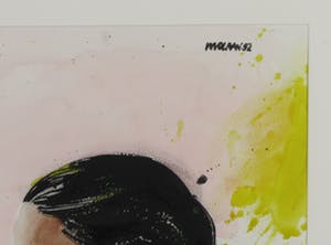 Wil van der Laan - Gemengde techniek op papier, Meisje op dwarsfluit - Ingelijst kopen? Bied vanaf 150!