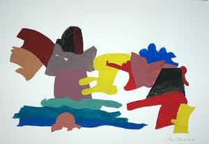 Henri Plaat - Gouache, Zonder titel (Groot) verkocht voor € 1!