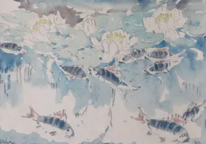 Niet of onleesbaar gesigneerd - Vissen in de sloot kopen? Bied vanaf 1!