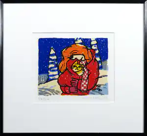 Michael Leu - Zeefdruk, The winter - Ingelijst verkocht voor € 40!
