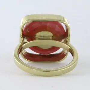 BWG gele ring bezet met roze agaat - ringmaat 17(53) kopen? Bied vanaf 170!