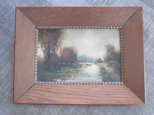 Anton Muller - gezicht op een boerderij aan het water kopen? Bied vanaf 40!