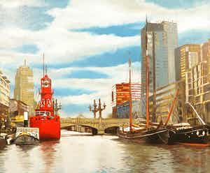 Valentin Bakardjiev - Olieverf op Doek, Regentessebrug(Groot) verkocht voor € 100!