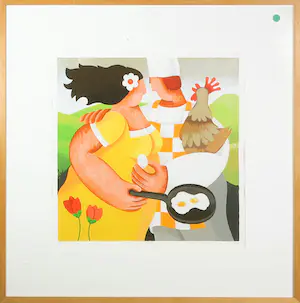 Yvonne Zomerdijk - Zeefdruk, Kakelvers - Ingelijst kopen? Bied vanaf 50!