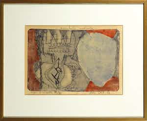 Kees Okx - Kleurenets, Symbole Astrale - Ingelijst verkocht voor € 50!