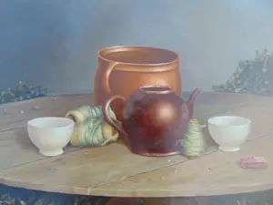 Cor Jacobi - Stilleven met ronde tafel kopen? Bied vanaf 90!