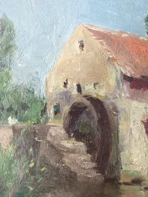 Gerard Altmann - Watermolen in zomers landschap. kopen? Bied vanaf 150!