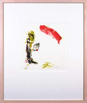 Ger Lataster - Litho, Zonder titel - Ingelijst verkocht voor € 70!