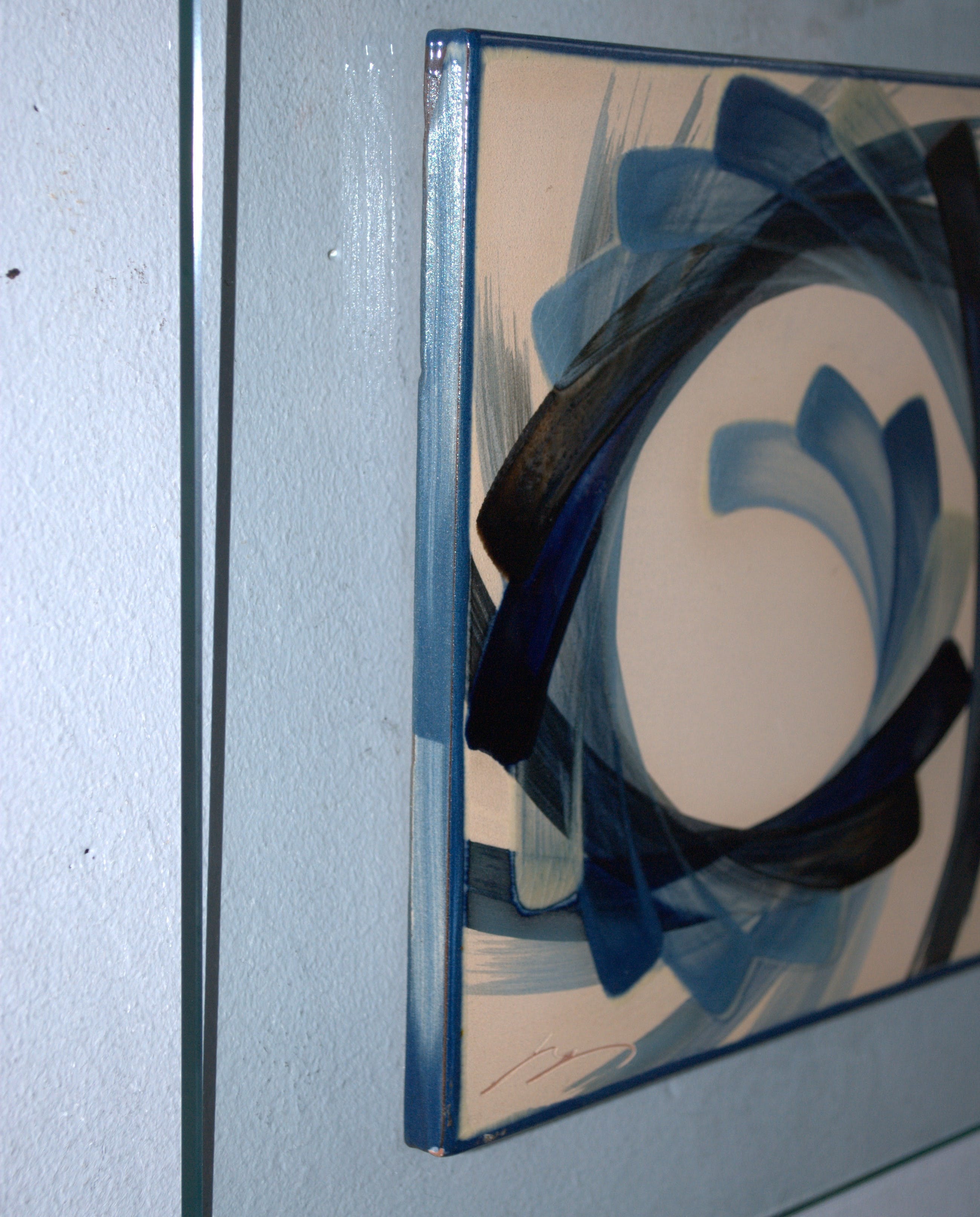 Niet of onleesbaar gesigneerd - keramische tegel op glas kopen? Bied vanaf 1!