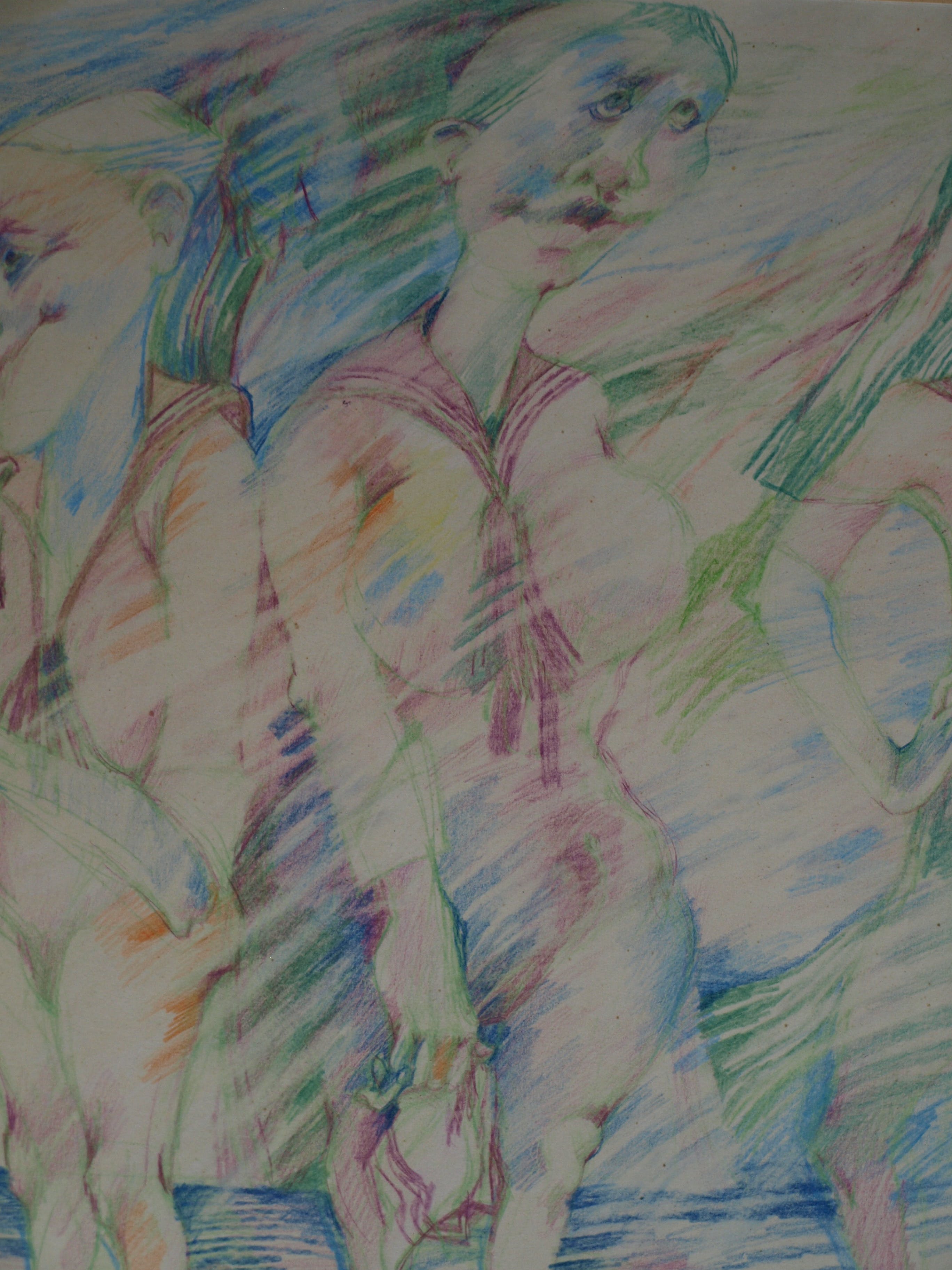 Niet of onleesbaar gesigneerd - Tekening , “Roddelende dames” – gesigneerd – 1985 kopen? Bied vanaf 1!