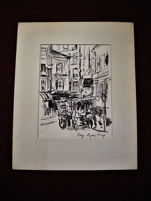 Lydia Duif - Surinaams/Nederlandse Schilderes - ca 1950 - StiftTekening - Parijs - gesigneerd kopen? Bied vanaf 20!