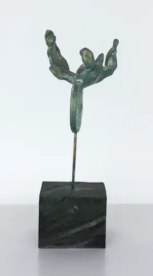 Ruudt Wackers - Gemengde techniek, Object met munt en goudverf, Zonder titel kopen? Bied vanaf 40!