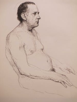 Aat Veldhoen - Zittende naakte man - Rotaprent kopen? Bied vanaf 1!