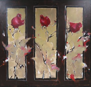 Carolina Paulussen - Acryl op doek, Rozen (Zeer groot) kopen? Bied vanaf 300!