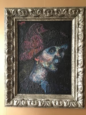 Jacques Slegers - ‘vrouw met verenhoed’ kopen? Bied vanaf 275!